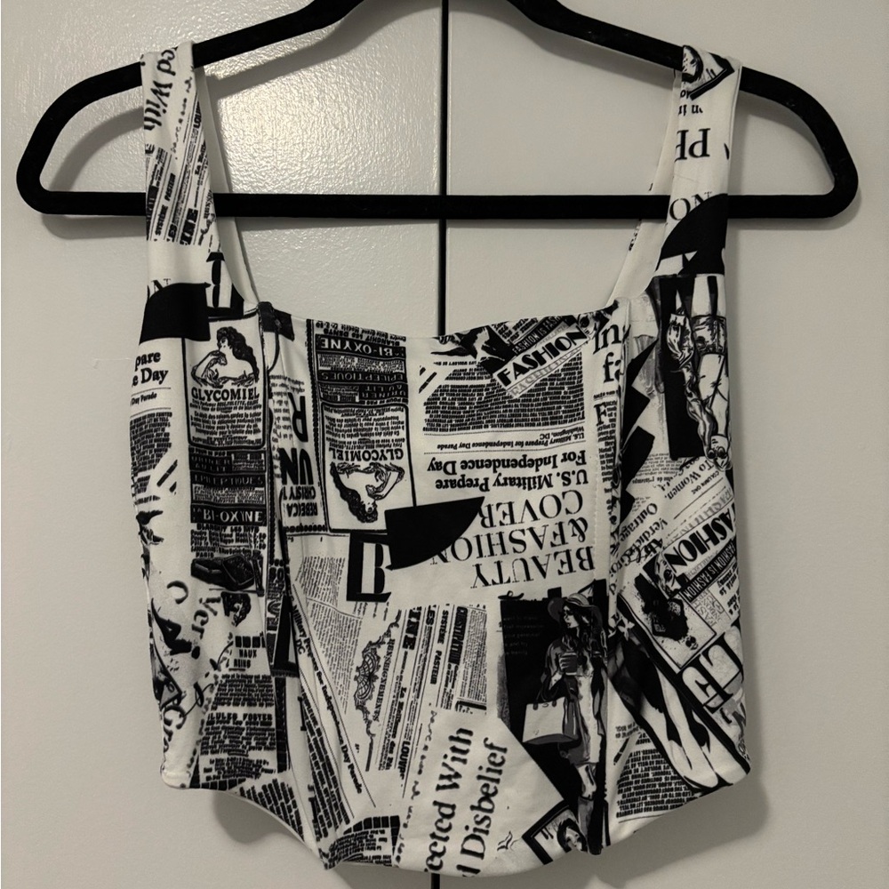Windsor newsprint crop top